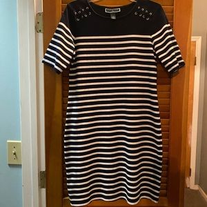 Karen Scott Sport Dress. Medium. Navy and White Stripes. Excellent Condition